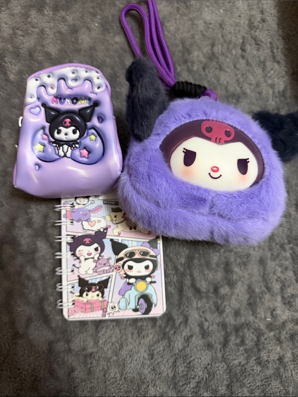 Kuromi Accessories Change Purse Plush Change Purse and Small Notebook